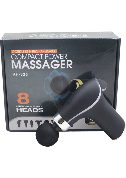 8 Değiştirilebilir Başlıklı Kompakt Güçlü Masaj, Derin Doku Kas Rahatlaması Için Kablosuz ve Şarj Edilebilir Masaj Cihazı KH-325 (Yurt Dışından) indirimleri