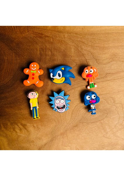 Crocs Terlik Rick And Morty ,darwin Watterson, Gumball, Sonic ,kurabiye 6lı fiyatları