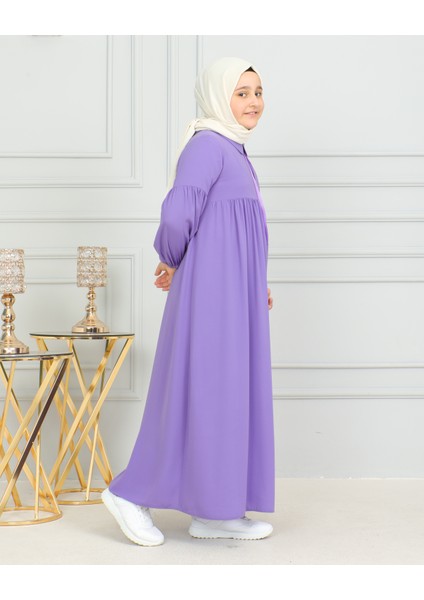 Bebe Yaka Büzgülü Çocuk Elbise modelleri