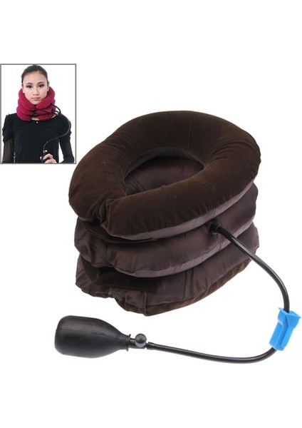 Üç Katmanlı Servikal Vertebra Traktör Boyun Masajı Kahverengi (Yurt Dışından)