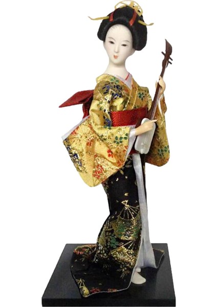 12 "Japon Geyşa Süs Heykel Heykelciği Raf I Altın Ve Sarı (Yurt Dışından)