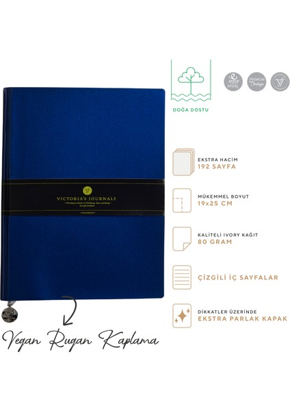 Smyth Rugan Esnek Kapak Çizgili Defter 19 x 25 cm Mavi fiyatları