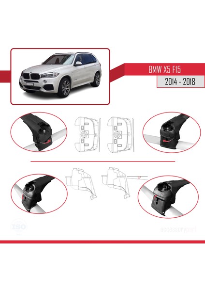 Bmw X5 (F15) 2014-2018 Arası ile Uyumlu Ace-2 Ara Atkı Tavan Barı Siyah fırsatları