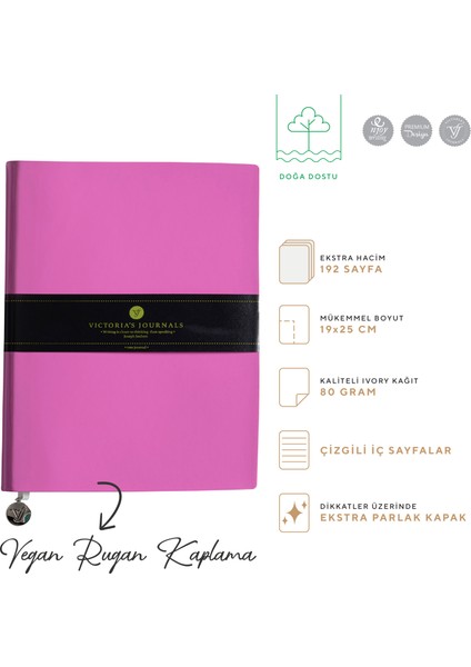 Smyth Rugan Esnek Kapak Çizgili Defter 19 x 25 cm Pembe fiyatları