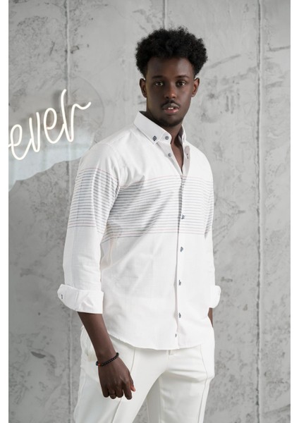 Panolu Yaka Düğmeli Pamuklu Slimfit Yazlık Gömlek fırsatları