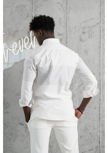 Panolu Yaka Düğmeli Pamuklu Slimfit Yazlık Gömlek indirimleri