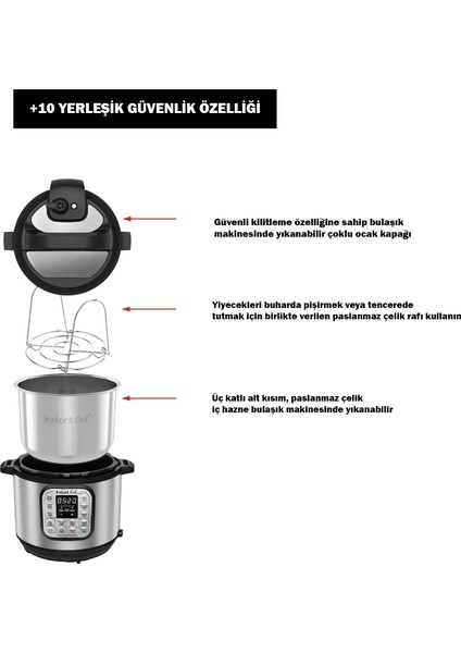 Pot Duo Mini 7'si 1 Arada 3 lt Basınçlı Pişirici