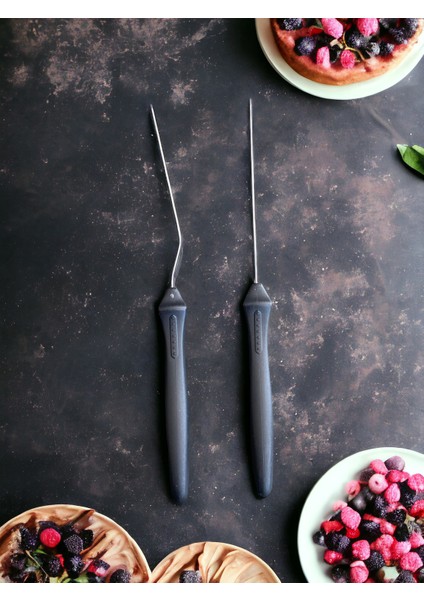 Eğik Pasta Sıvama Spatulası Düz Pasta Sıvama Spatulası 2li Takım Çelik Spatula