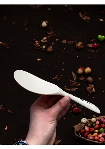 Sert Uçlu Isıya Dayanıklı Yanmaz Yapışmaz Silikon Kaşık Seti 4 Parça 28 cm - 22 cm - 20 cm Kaşık 28 cm Kepçe
