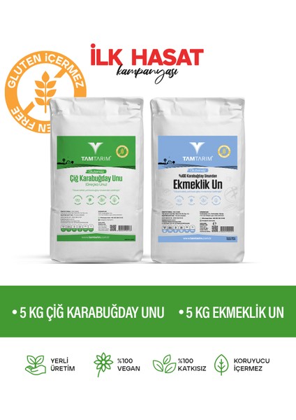 (Glutensiz) Çiğ Karabuğday Unu 5 kg – 100% Çiğ Karabuğday Unundan Ekmeklik Un 5 kg