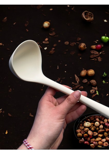 Sert Uçlu Isıya Dayanıklı Yanmaz Yapışmaz Silikon Kaşık Seti 4 Parça 28 cm - 22 cm - 20 cm Kaşık 28 cm Kepçe