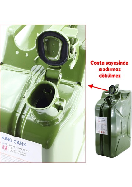 Metal Dayanıklı Benzin Akaryakıt Mazot Taşıma Doldurma Depolama Bidon Bidonu + Aktarma Borusu 20 Lt fırsatları