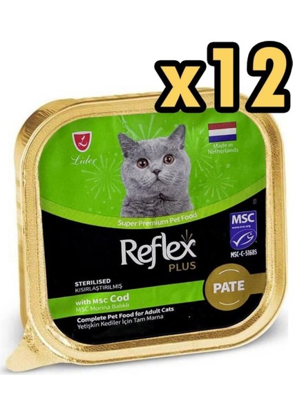 Plus Pate Morina Balıklı Kısırlaştırılmış Kedi Konservesi 85 gr x 12 Adet