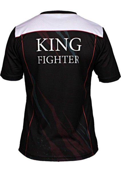 Dijital Baskılı King Fighter Bisiklet Yaka Spor T-shirt Fgt037