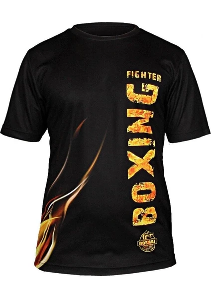 Dijital Baskılı Boxing Fighter Bisiklet Yaka Spor T-shirt Bxt072