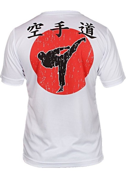 Dijital Baskılı Karate Bisiklet Yaka Spor T-shirt Krt093