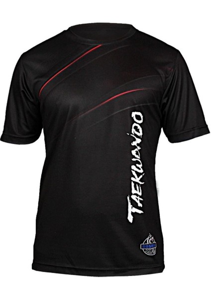 Dijital Baskılı Taekwondo Bisiklet Yaka Spor T-shirt Tkt154