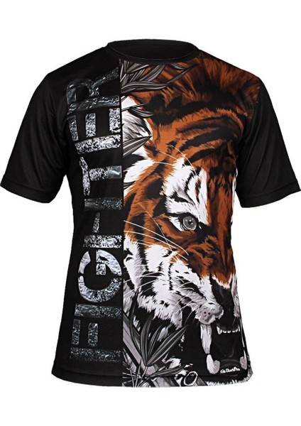 Dijital Baskılı Fighter Bisiklet Yaka Spor T-shirt Fgt156