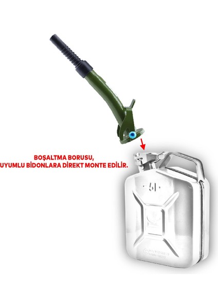 Metal Dayanıklı Benzin Akaryakıt Mazot Taşıma Doldurma Depolama Bidon Bidonu + Aktarma Borusu 10 Lt indirimleri