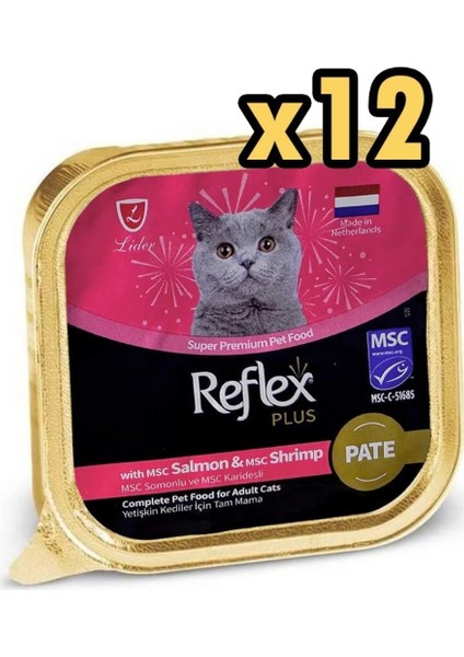 Plus Pate Somonlu ve Karidesli Kedi Konservesi 85 gr x 12 Adet