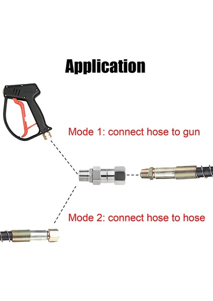 4x Yüksek Basınçlı Yıkama Makinesi Döner Bağlantı 3/8 Inç Basınçlı Yıkama Hortumu Bağlantı Parçaları 360 Derece Rotasyon Konektörü Araba Yıkama (Yurt Dışından) fırsatları