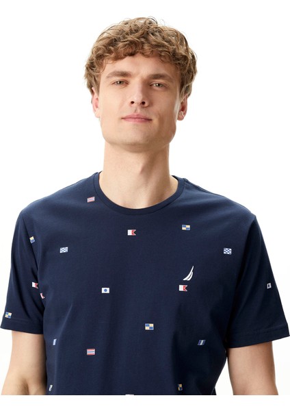 Nautıca Erkek Lacivert Standart Fıt Kısa Kollu T-Shırt V45222T.4NV fırsatları