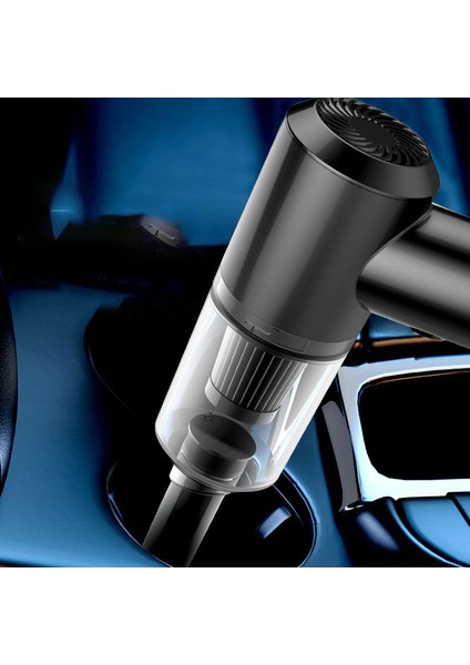 Ev Elektrikli Süpürge Kablosuz Yüksek Güçlü Saç Kurutma Makinesi 4500PA USB Şarjı, LED Işık, Siyah (Yurt Dışından)