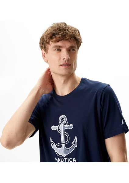Nautıca Erkek Lacivert Standart Fıt Kısa Kollu T-Shırt V45272T.4NV fırsatları
