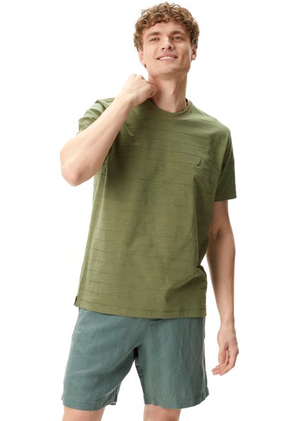 Nautıca Erkek Yeşil Standart Fıt Kısa Kollu T-Shırt V45258T.3HC