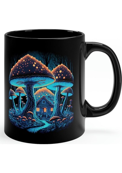 Mantar Kahve Kupa, Cottagecore Blue Forest Cabin , Ingilizce Kahve Kupa fiyatları