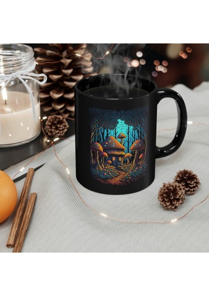 Mantar Kahve Kupa Cottagecore Backwoods Cabin - Ingilizce Kahve Kupa modelleri