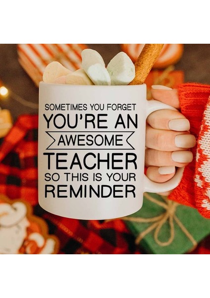 Harika Öğretmen Hediyesi Beyaz Seramik Kahve Kupa, Doğum Günü Hediyeleri, Ingilizce Kahve Kupa fiyatları