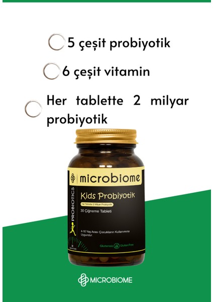 Kids Probiyotik ve Vitamin 30 Çiğneme Tableti