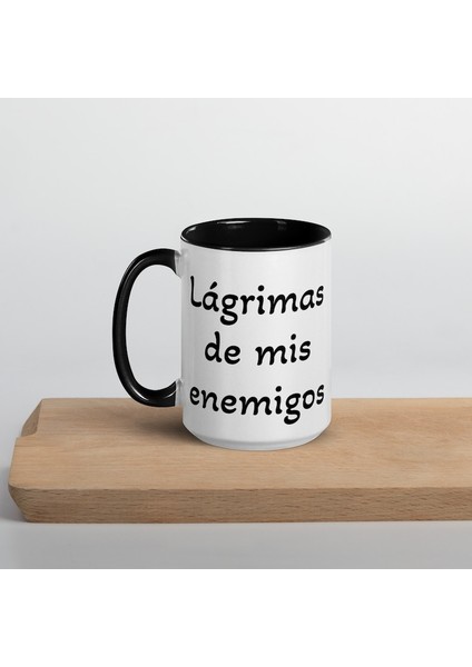 Lágrimas De Mis Enemigos Kupa - Içi Renkli Kupa - Ingilizce Kahve Kupa