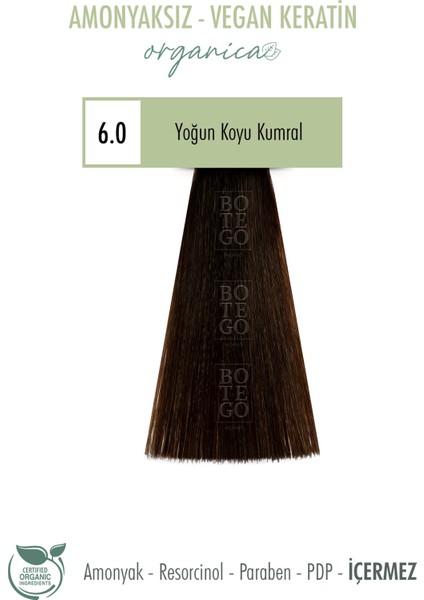 Organica Krem Boya - 6.0 Yoğun Koyu Kumral 100 ml