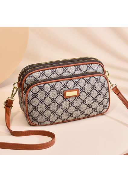 Moda Çok Katmanlı Küçük Çanta Büyük Kapasiteli Retro Tek Omuz Çapraz Vücut Çantası (Yurt Dışından)