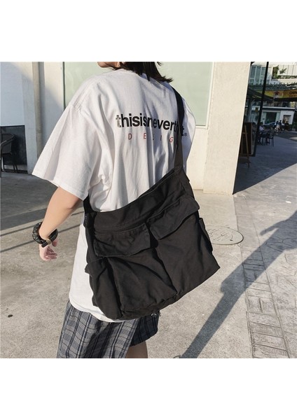 Omuzdan Askili Çanta Çok Yönlü Büyük Kapasiteli Kanvas Çanta Postacı Çantası (Yurt Dışından) modelleri