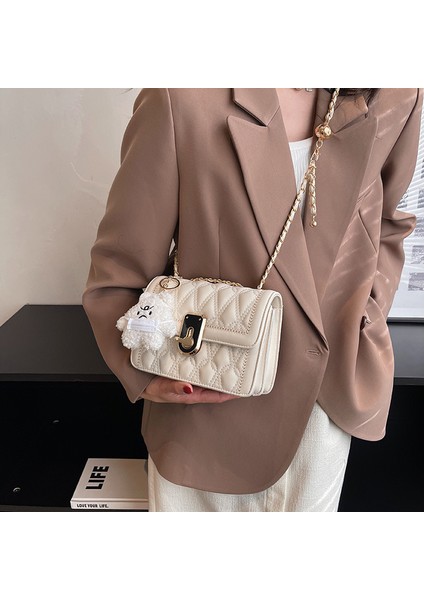 Gelişmiş Doku Eşkenar Dörtgen Işlemeli Iplik Omuz Çantası Moda Zincir Messenger Çanta (Yurt Dışından) modelleri