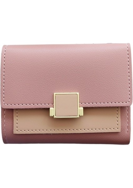 Kadın 3 Katlı Kare Metal Dekoratif Tokalı Iki Renkli Yatay Cüzdan (Yurt Dışından) fiyatları