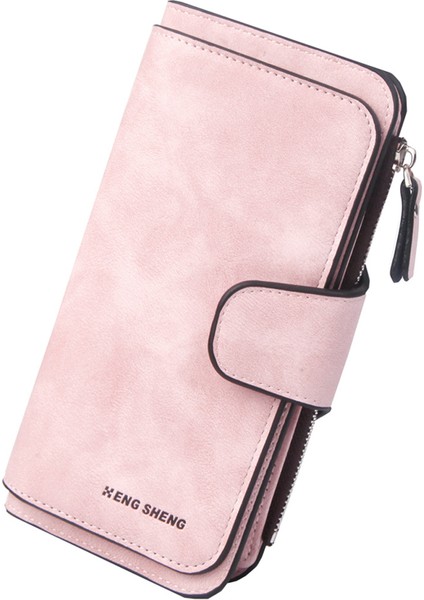 Üç Katlı Uzun Mat Kartlık Tokalı Cüzdan Madeni Para Cüzdanı (Yurt Dışından)