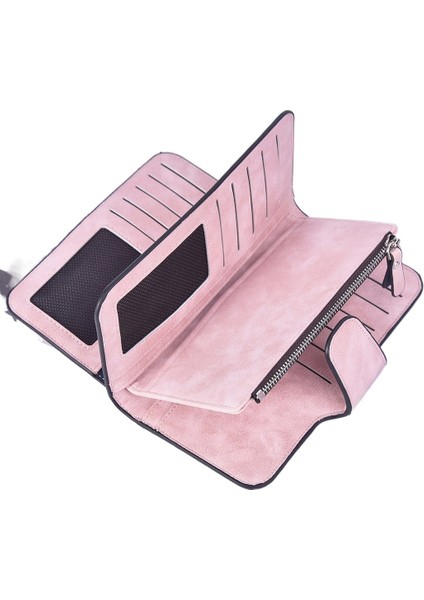 Üç Katlı Uzun Mat Kartlık Tokalı Cüzdan Madeni Para Cüzdanı (Yurt Dışından) modelleri