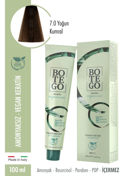 Organica Krem Boya - 7.0  Yoğun Kumral 100 ml