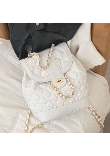 Ins Büyük Kapasiteli Elmas Zincir Sırt Çantasının Kore Versiyonu (Yurt Dışından)