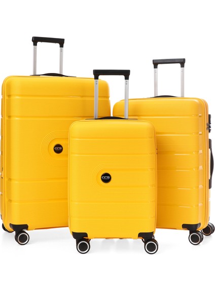 5241 Polipropilen 3 Lü Valiz Seti Sarı
