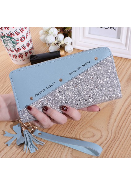 Bayanlar Fermuarlı Cüzdan Ekleme Zıt Renk Püskül Çok Yönlü Kart Tutucu (Yurt Dışından)