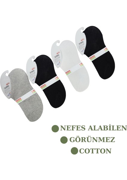 Kral Socks Kız - Erkek Çorap Sneakers Model Pamuklu Terletmez (4 Çift) Çocuk Çorabı