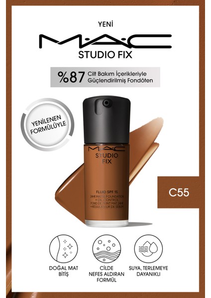 STUDIO FIX FLUID SPF 15 MAT FONDÖTEN-C55 30 ml