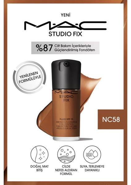 STUDIO FIX FLUID SPF 15 MAT FONDÖTEN-NC58 30 ml