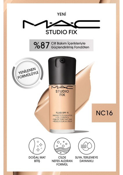 STUDIO FIX FLUID SPF 15 MAT FONDÖTEN-NC16 30 ml