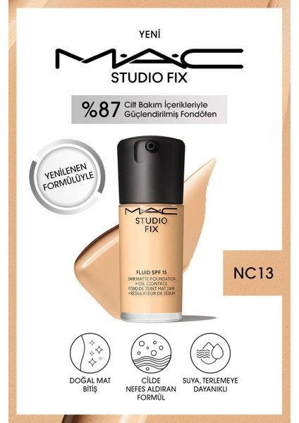 STUDIO FIX FLUID SPF 15 MAT FONDÖTEN-NC13 30 ml